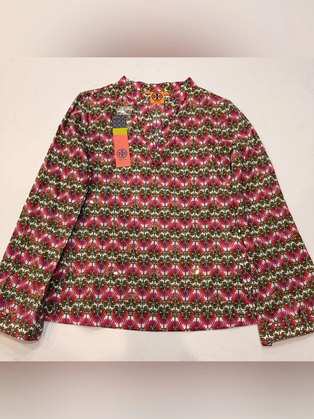 NWT – Tory Burch Stephanie Tunic – Pink Floral – Size 6